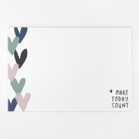 Teal Heart Print Desk Pad By Caroline Gardner