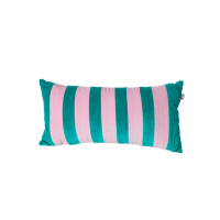 Green and Pink Velvet Striped Cushion By Rice DK