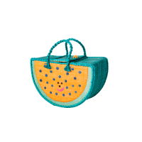 Watermelon Shaped Raffia Basket By Rice DK