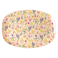 Wild Flower Print Rectangular Melamine Plate By Rice DK