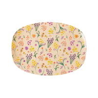 Wild Flower Print Small Rectangular Melamine Plate By Rice DK