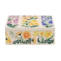 Wild Flower Spring Print Rectangular Tin Emma Bridgewater