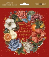 Winter Flowers and Fruit Christmas Advent Calendar Card By The Art File