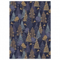 Winter Forest and Deer Print Gift Wrapping Paper Sara Miller