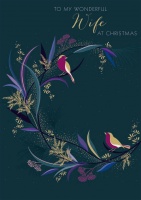 Wonderful Wife Robin Christmas Card By Sara Miller