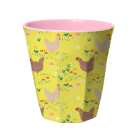 Yellow Hen Print Melamine Cup by Rice DK