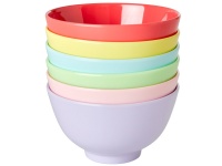 Set of 6 Melamine Bowls Rice DK Yippie Yippie Yeah Colours