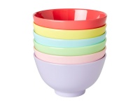 Set of 6 Small Melamine Bowls Rice DK Yippie Yippie Yeah Colours