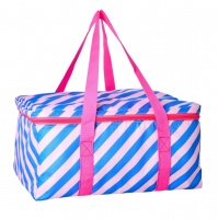 Pink & Blue Stripe Cooler Bag By Rice