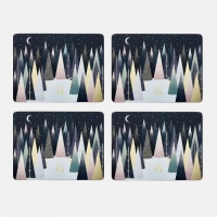 Set of 4 Placemats Frosted Pine Print Sara Miller
